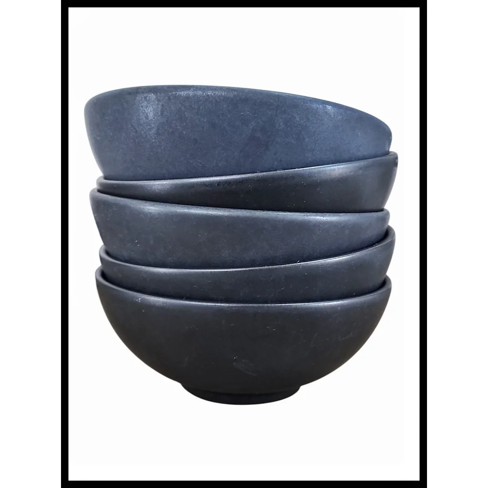 Jars France Tourron Samoa Vert Green Small Bowl Set of 5 Hand Made - Picture 11 of 11